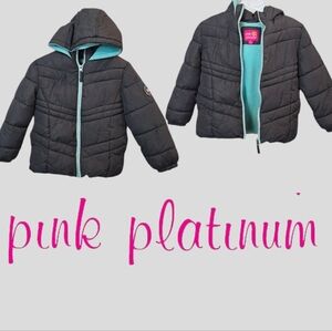 Pink Platinum Kids Girl's Full Zip Hooded Puffer Coat Jacket Size 6X